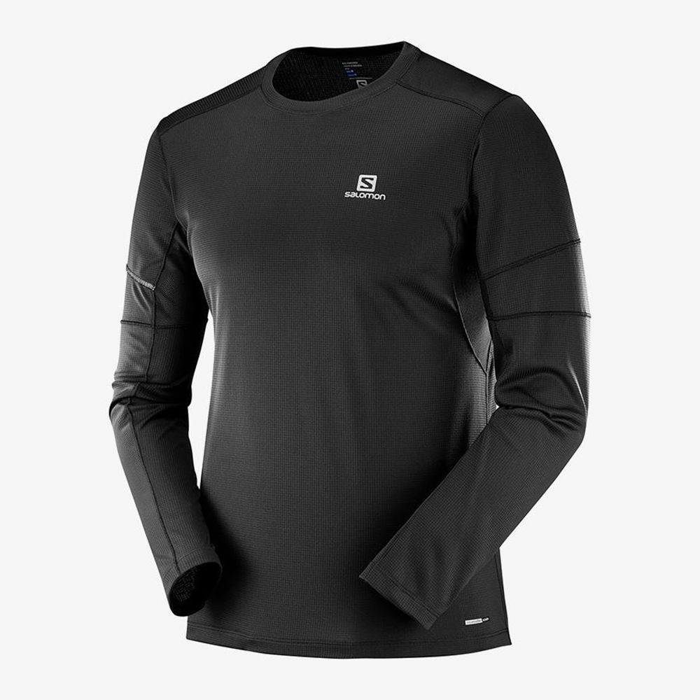 Tops Salomon Hombre Negras - Salomon Argentina AGILE LS ,283760-NTX